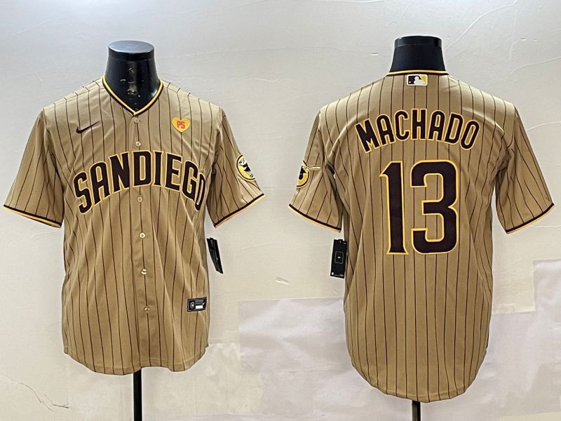Men San Diego Padres #13 Machado Brown Stripe Game 2025 Nike MLB Jersey style 5->san diego padres->MLB Jersey